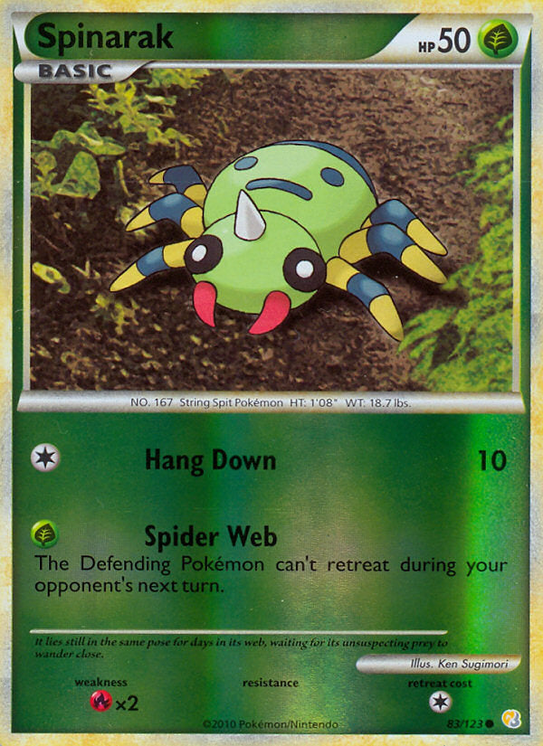 HeartGold SoulSilver Spinarak #83/123 reverse holo